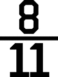 Numerical fraction 8/11