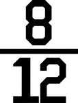 Numerical fraction 8/12