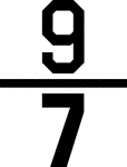 Numerical fraction 9/7