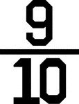 Numerical fraction 9/10
