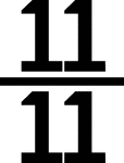 Numerical fraction 11/11