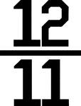 Numerical fraction 12/11