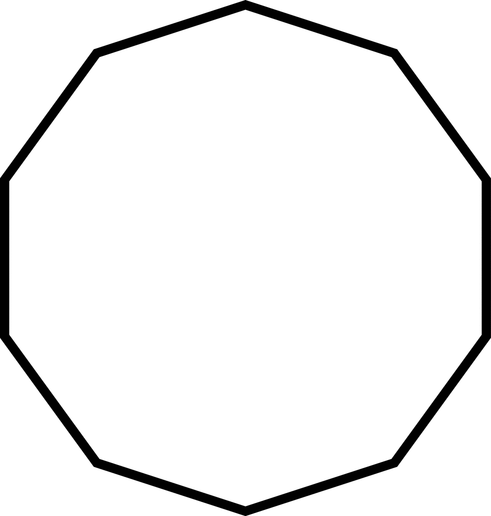 A shape with 10 sides. 