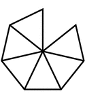 6/7 of a 7 sided polygon