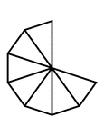 7/10 of a 10 sided polygon