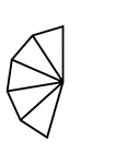 5/11 of a 11 sided polygon
