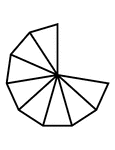 8/11 of a 11 sided polygon