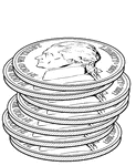7 Nickels in a stack