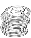 8 Nickels in a stack