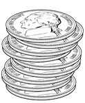 9 Nickels in a stack