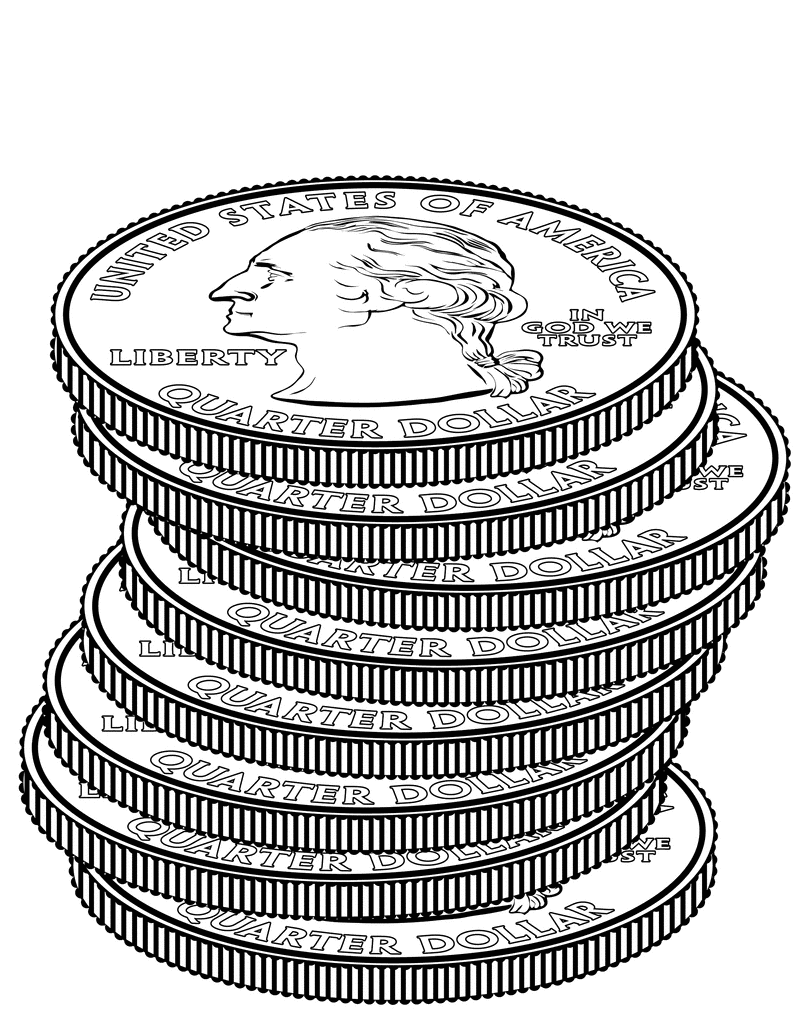 Stacks Of Quarters ClipArt ETC