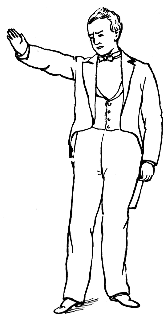 man standing clip art black and white