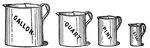 The Measurement of Volume ClipArt gallery includes 27 examples of containers used for both liquid and dry measure.