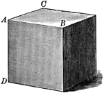 An illustration of a cube with the faces shaded.