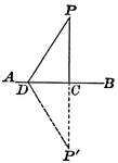 Illustration showing only one perpendicular can be drawn to a given line from a given external point.