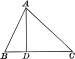 Illustration showing a triangle with an interior segment drawn