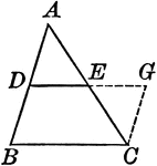 Illustration of a triangle with a segment parallel to the base.