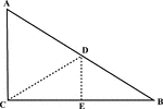 Illustration of a right triangle with the midpoint of the hypotenuse drawn.