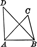Illustration to show two triangles with the same base and on the same side of the base.