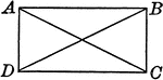 Illustration to show that if the diagonals of a parallelogram are equal, the figure is a rectangle.