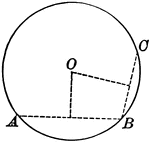 Illustration of a circle which illustrates that through three points not in a straight line one circumference, and only one, can be drawn.