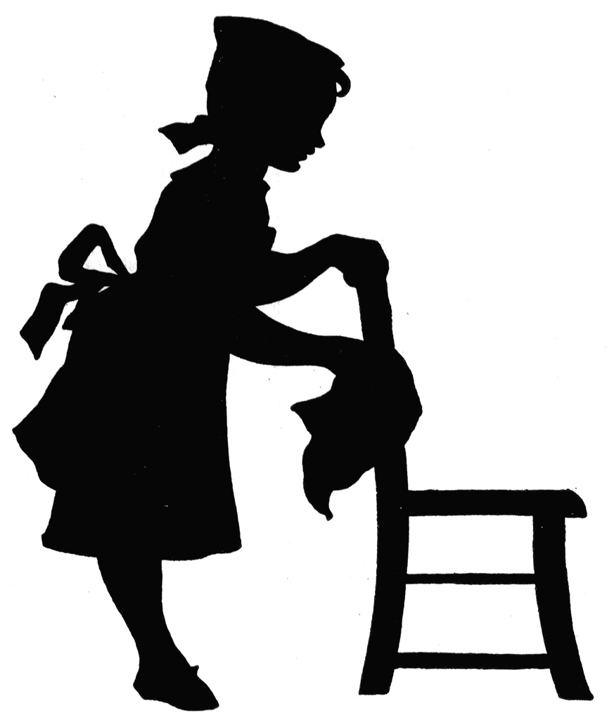 Girl dusting chair | ClipArt ETC