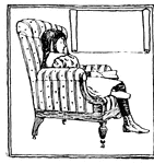 Bookplate with girl reading