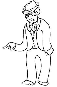Man pointing