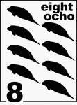 Bilingual Counting Card featuring illustrations of eight Florida Manatees.