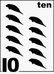 English Counting Card featuring illustrations of ten Florida Manatees.