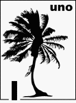 Spanish Counting Card featuring an illustration of one Palm Tree.