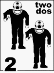 Bilingual Counting Card featuring illustrations of two Sponge Divers.