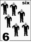 English Counting Card featuring illustrations of six Sponge Divers.