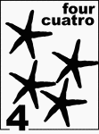 Bilingual Counting Card featuring illustrations of four Starfishes.