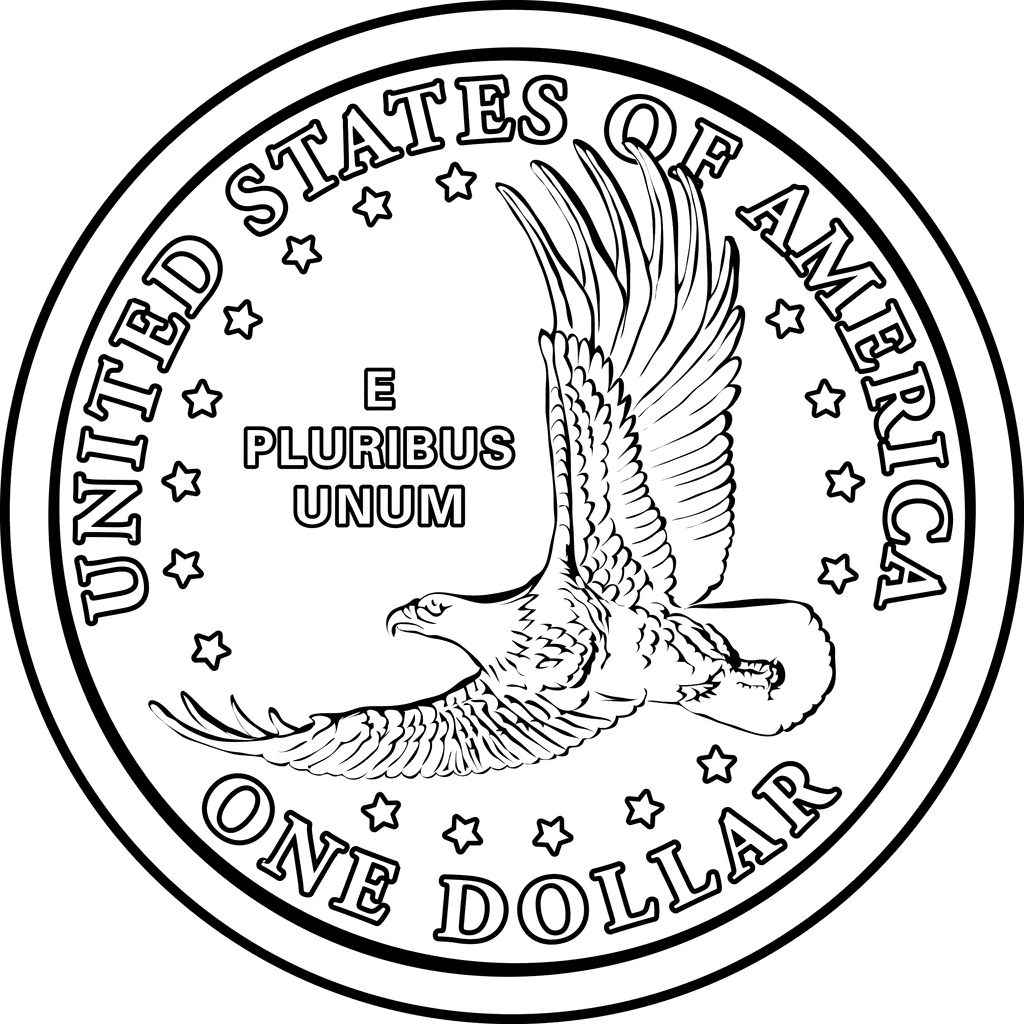 american coins clipart black and white