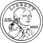 An illustration of the portrait side of a U.S. Dollar Coin.