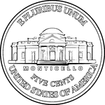An illustration of the reverse side of a U.S. nickel.