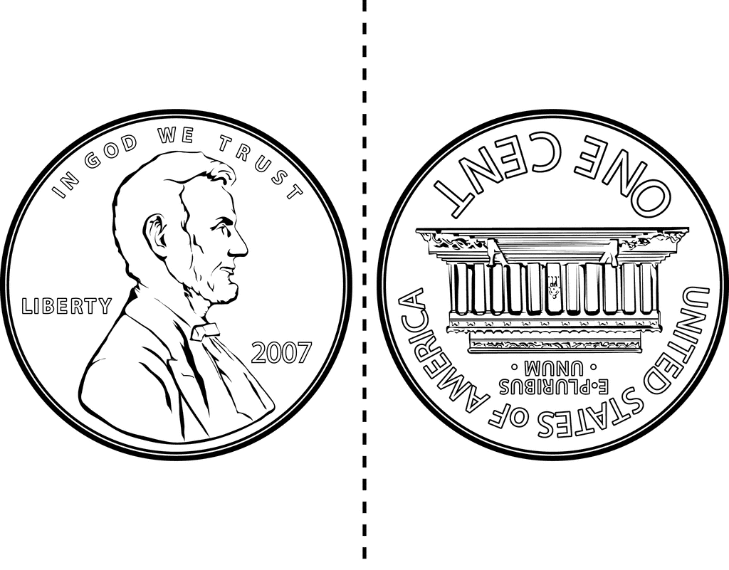 Two Sided Penny ClipArt ETC
