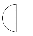 One half of a circle (vertical left).