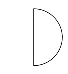 One half of a circle (vertical right).