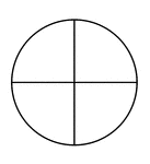 A circle divided into quarters.