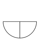 Two quarters of a circle.