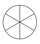 A circle divided into sixths.