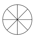 A circle divided into eighths.