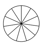 A circle divided into elevenths.