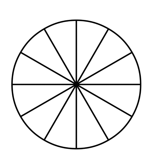 Fraction Pie Divided into Twelfths | ClipArt ETC
