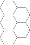 Five small hexagons for pattern block set.