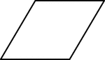 One large rhombus for pattern block set.