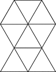 Nine large triangles for pattern block set.