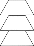 Three large trapezoids for pattern block set.